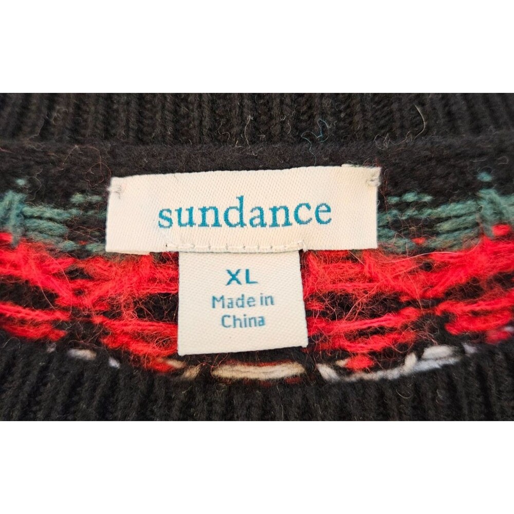SUNDANCE Fair Isle Sweater XL Bohemian Cottagecore Whimsical Wool Cotton Blend - Picture 5 of 6